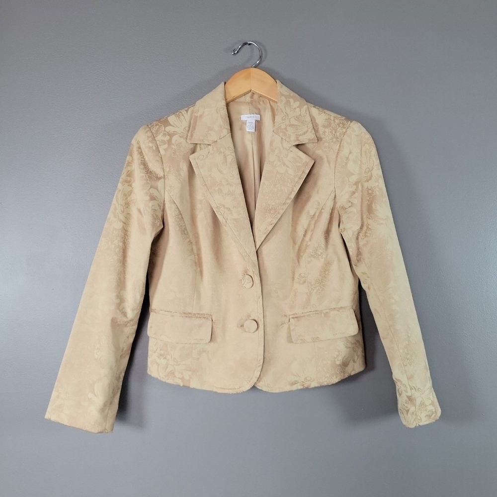 Apt. 9 Gold Floral Print Brocade Jacket Size 12